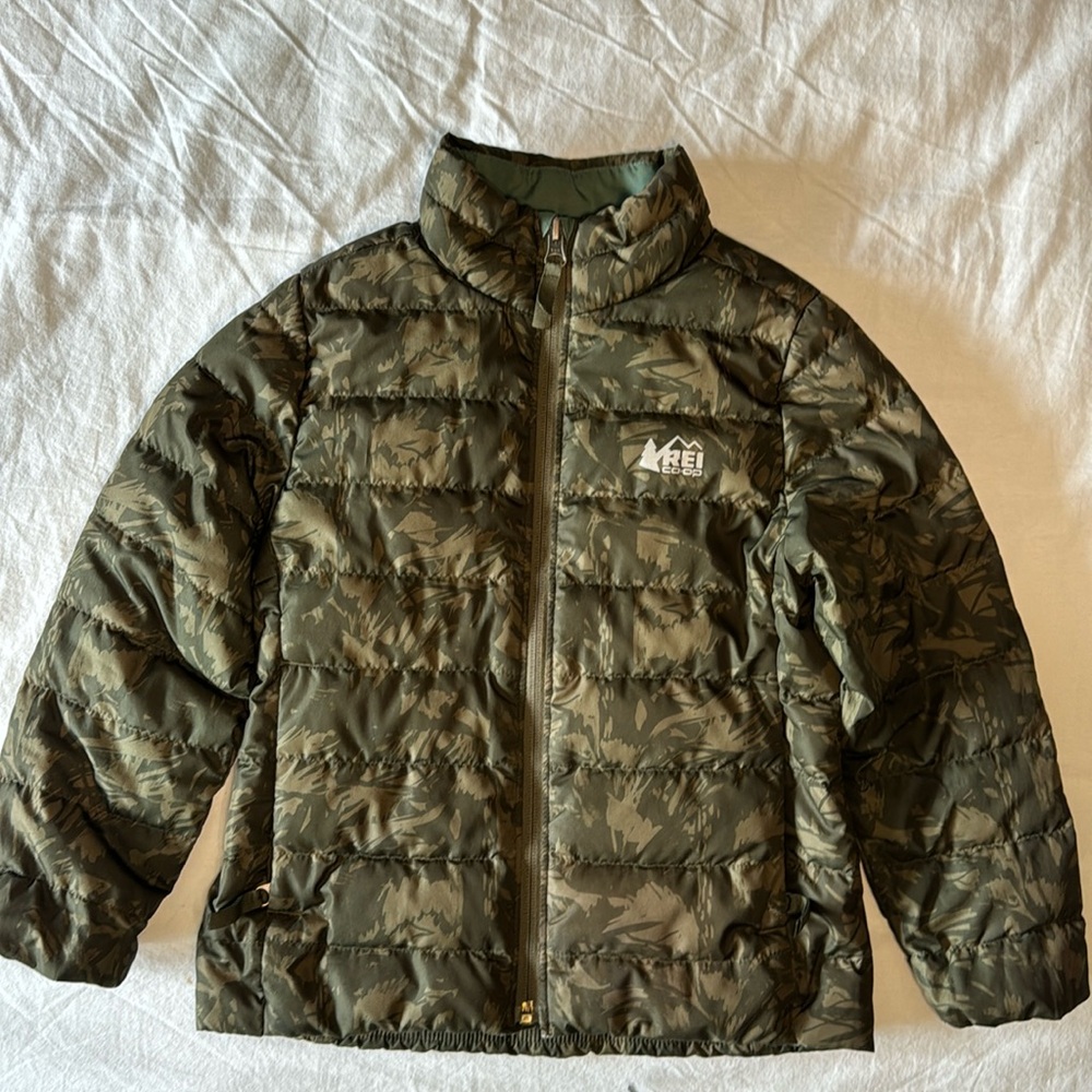 REI Kid’s Down Jacket Camo XXS 4-5